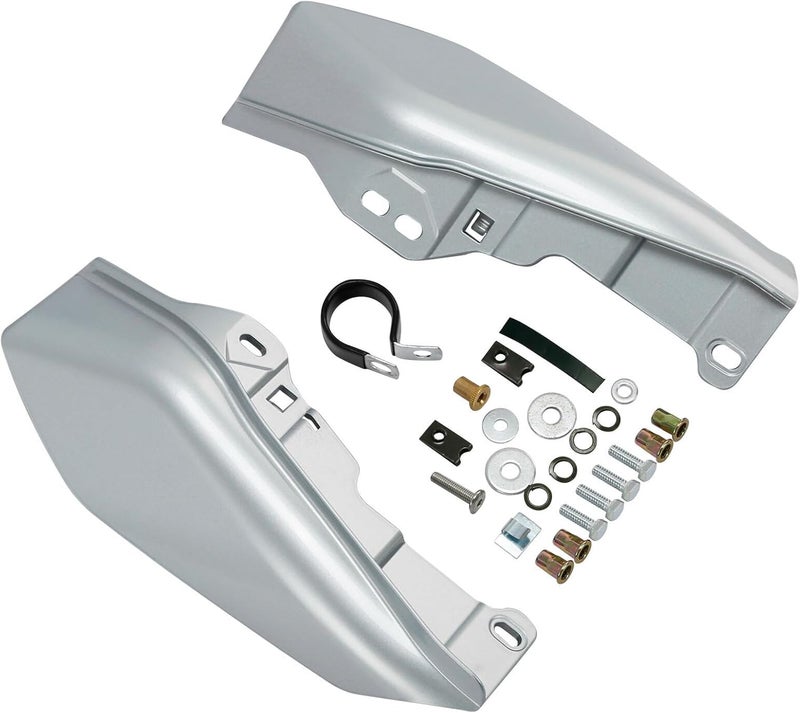 HR3 Custom Mid-Frame Air Deflectors Compatible with 2009-later Harley Road King Road Glide Street Glide Electra Glide Ultra Limited (White Flake Fade) (Style #2) - Image 5